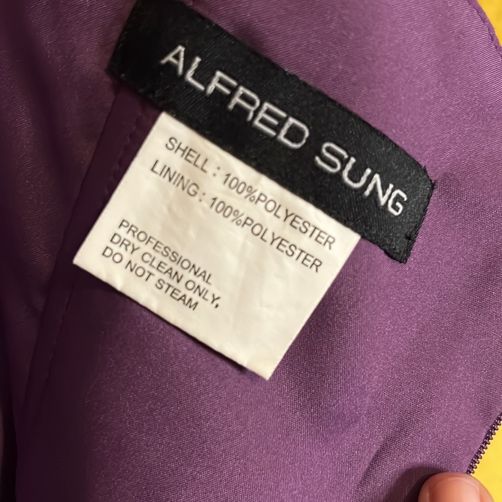 Alfred Sung Short Strapless Formal EUC Size 4 Pockets! Bridesmaid Homecoming - Picture 6 of 7
